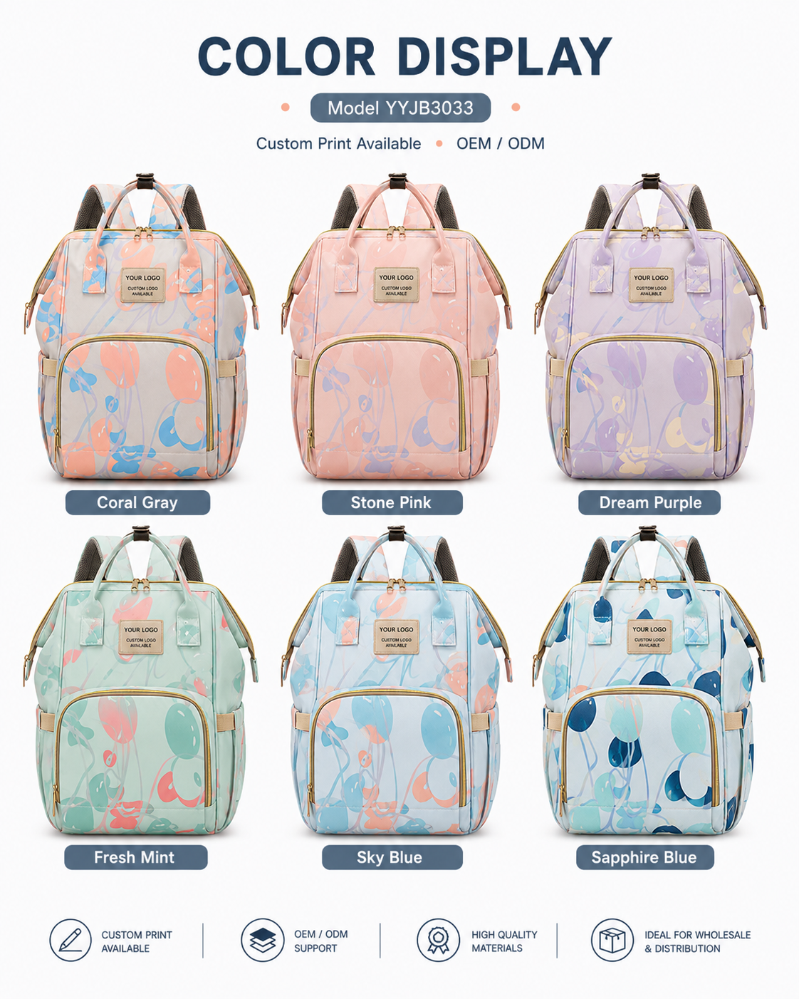 YYJB3033 Nylon Diaper Backpack product image 3