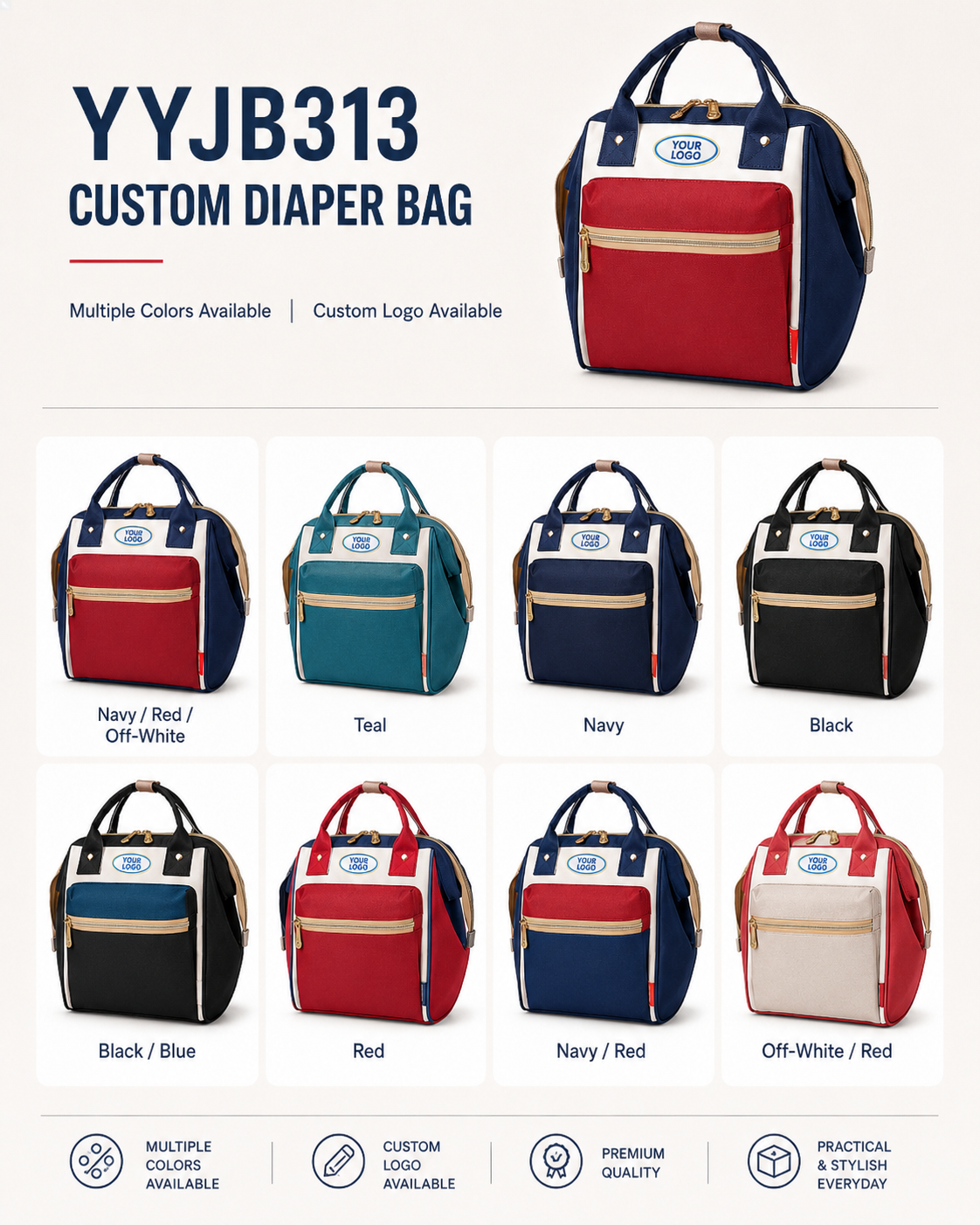 YYJB313 convertible diaper bag product poster 7
