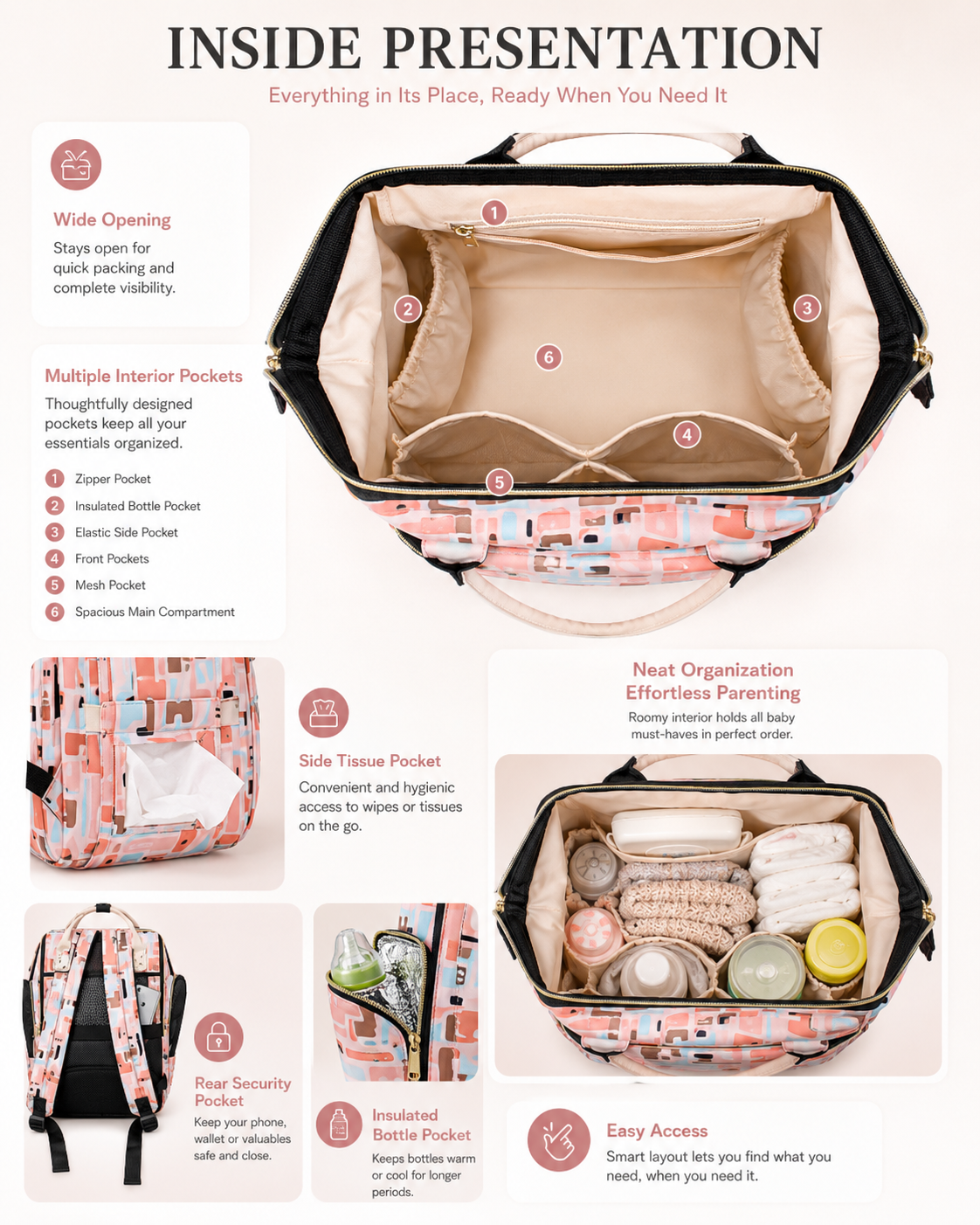 YYJB330-2 printed nylon diaper backpack product poster 7