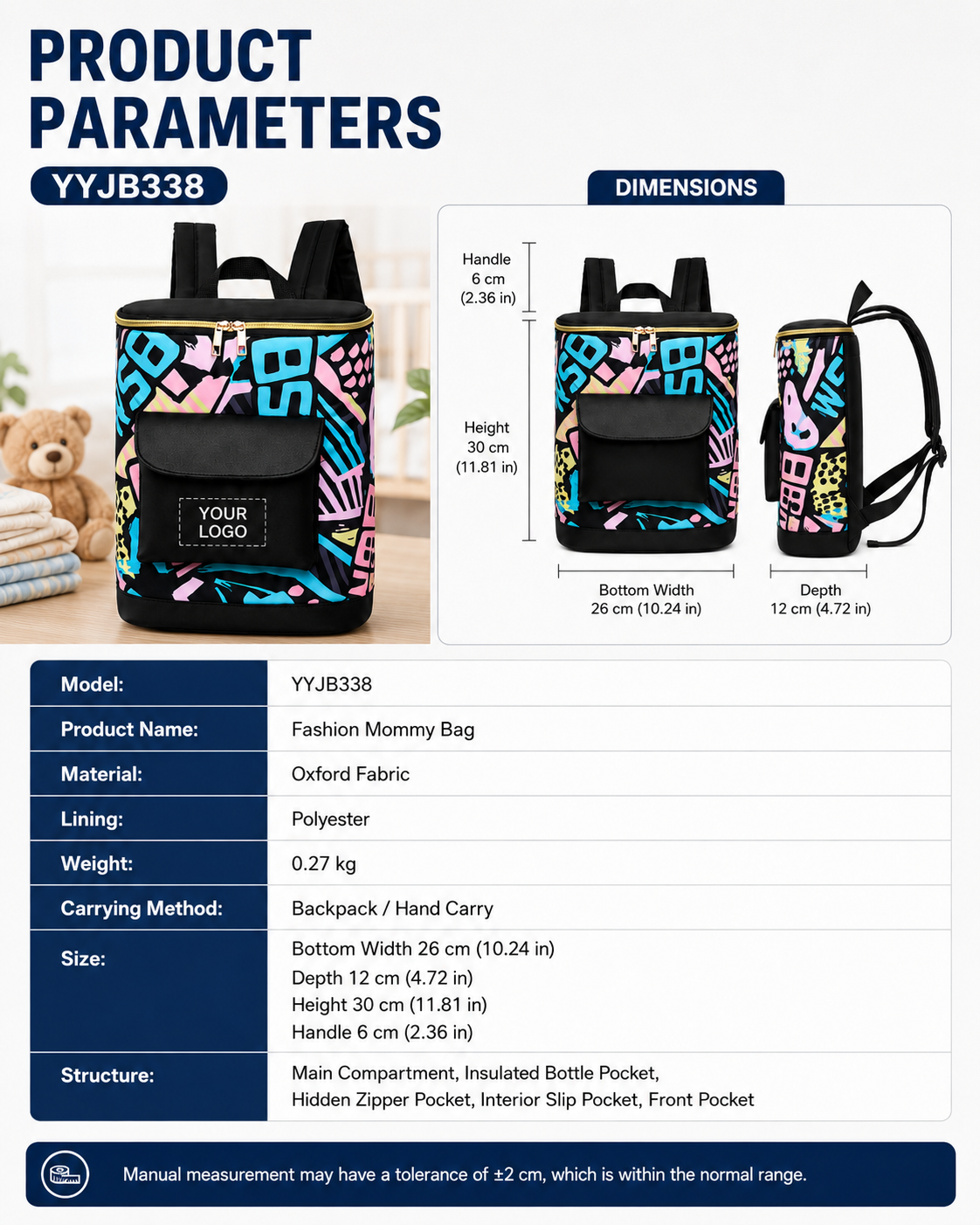 YYJB338 printed mommy backpack product poster 7