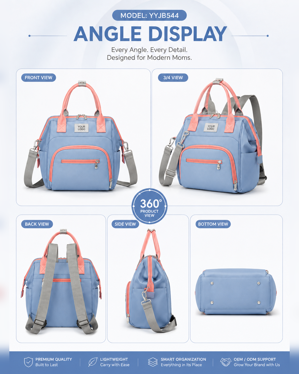 YYJB544 Compact Mommy Backpack product image 2