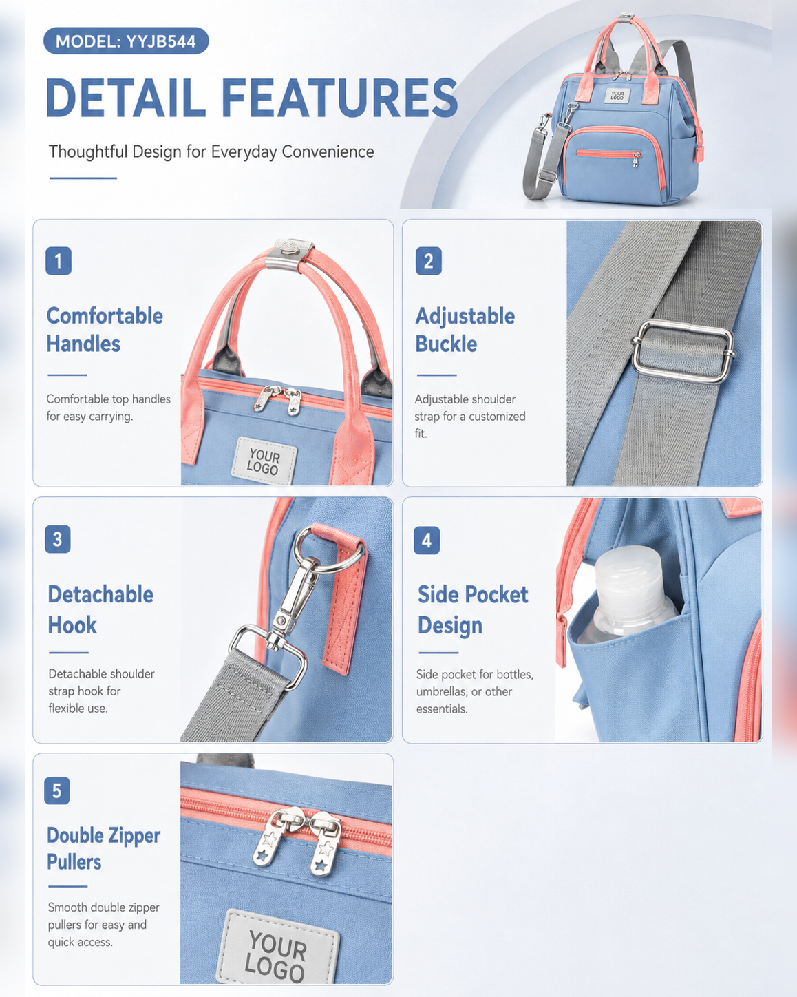 YYJB544 Compact Mommy Backpack product image 4
