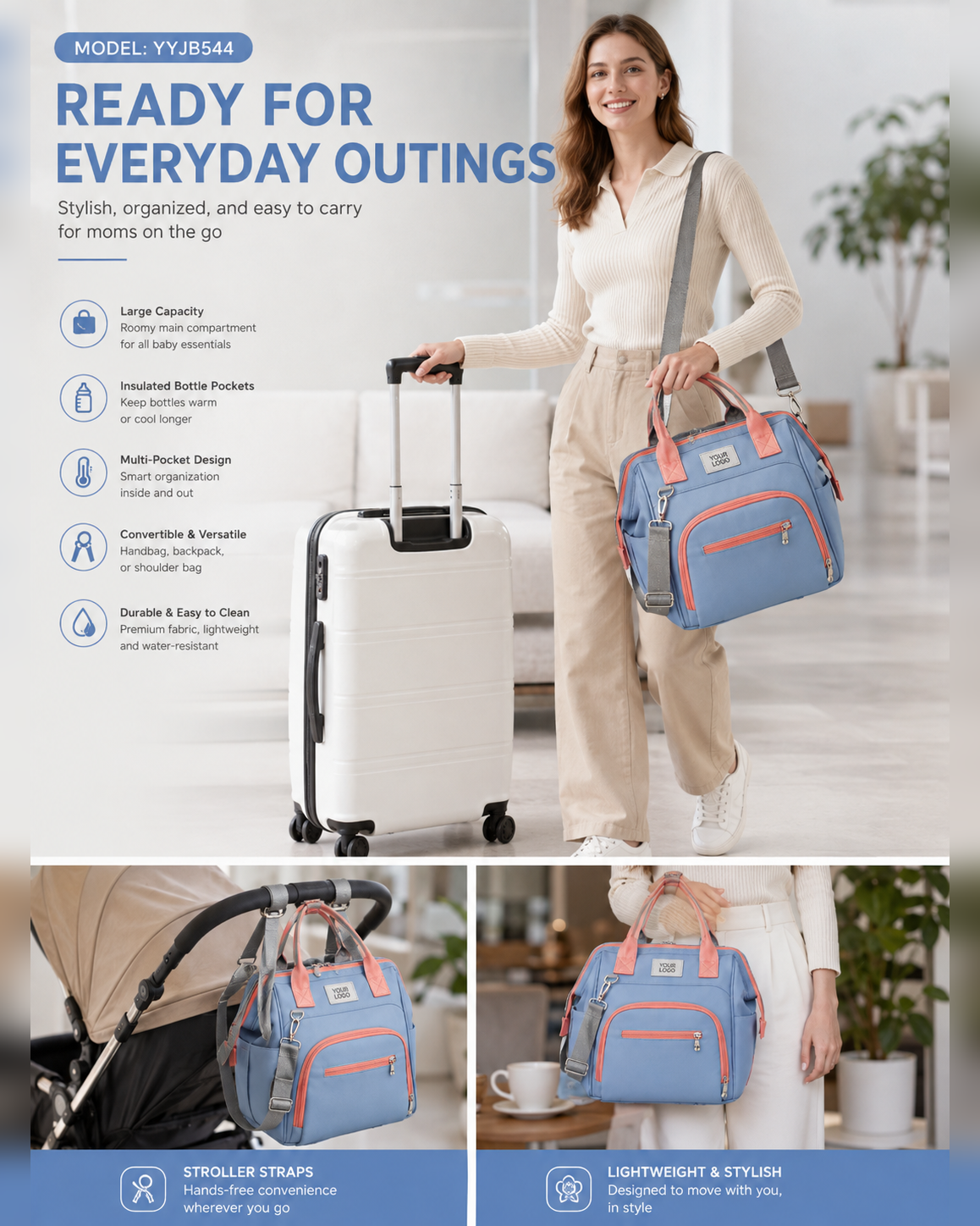 YYJB544 Compact Mommy Backpack product image 7