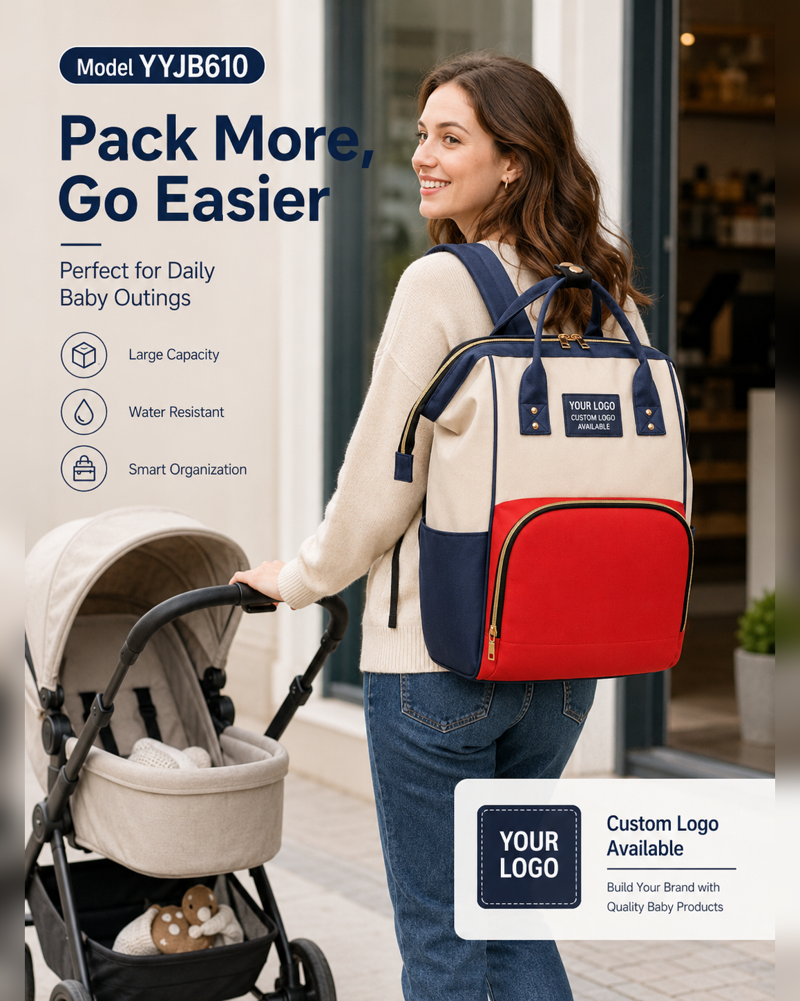 YYJB610 Oxford Mommy Backpack product image 4