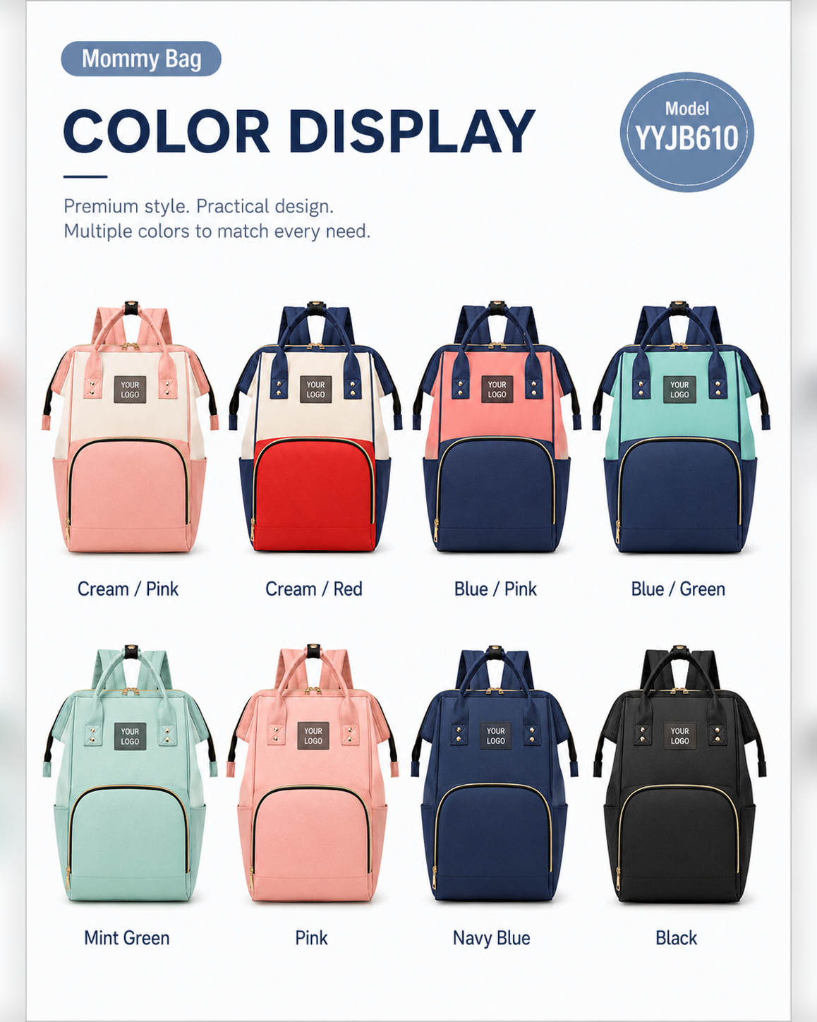 YYJB610 Oxford Mommy Backpack product image 5