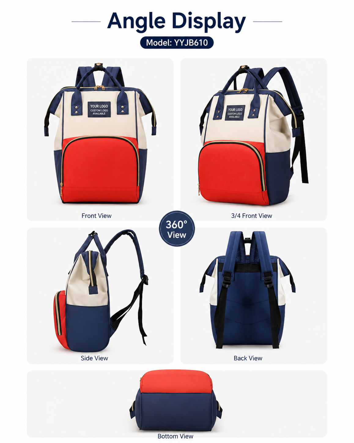 YYJB610 Oxford Mommy Backpack product image 7