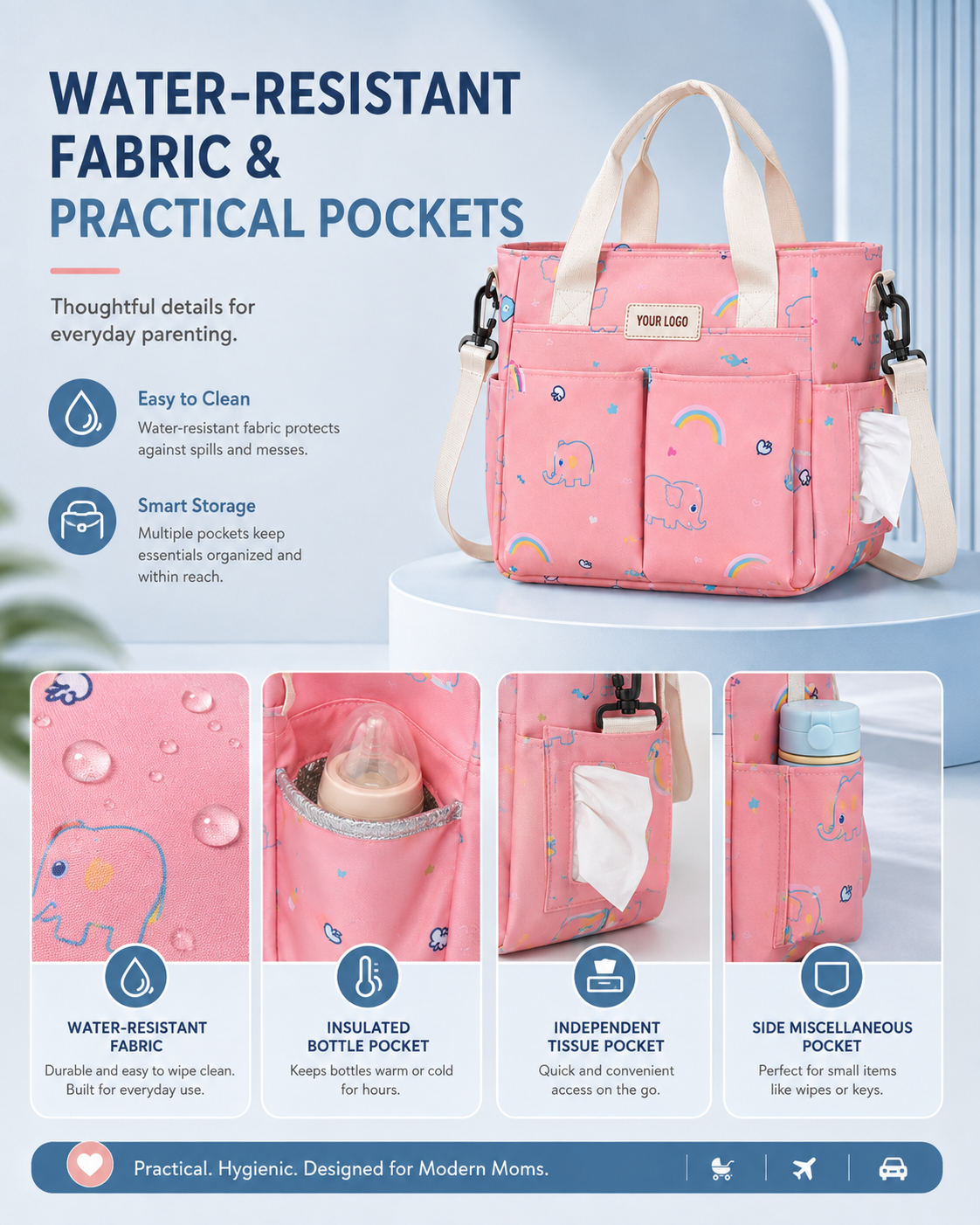 YYJB614 Printed Mommy Tote Bag product image 1
