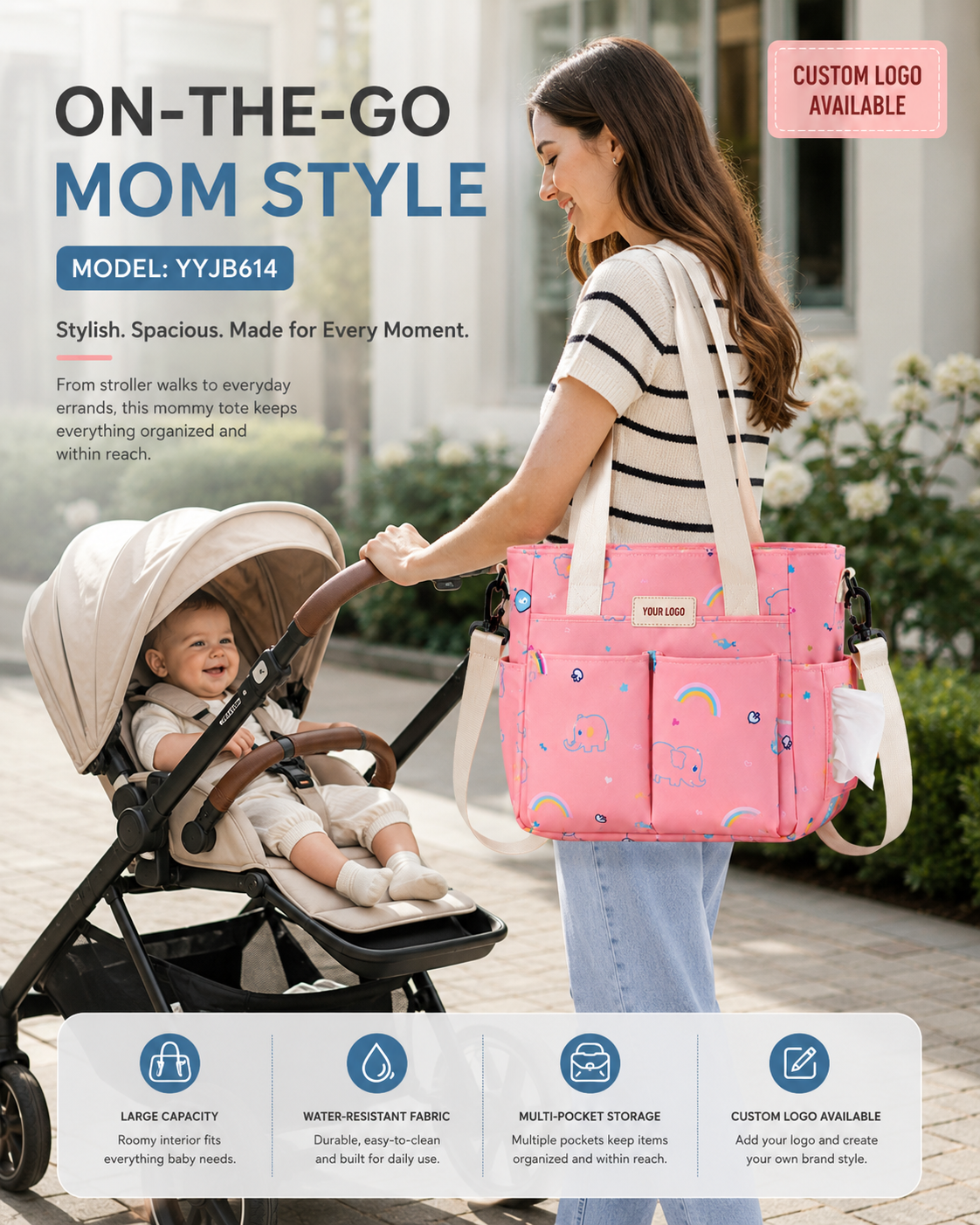 YYJB614 Printed Mommy Tote Bag product image 8